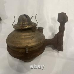 Antique Wall Sconce Oil Lamp, Railroad Station, Caboose Eagle Burner Lantern