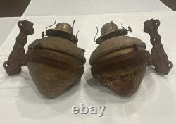 Antique Wall Sconce Oil Lamp, Railroad Station, Caboose Eagle Burner Lantern