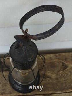 Antique Whale Oil 1850 Tin Railroad Lantern, Whale Oil Burner Bellbottom, RR