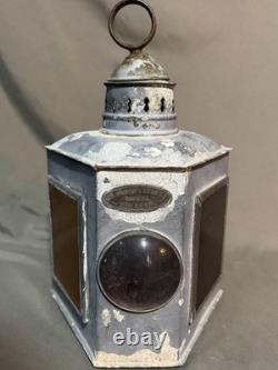 Antique Wm Porter's Sons Co Railroad Marker Lantern Bullseye Red Amber Lens NYC