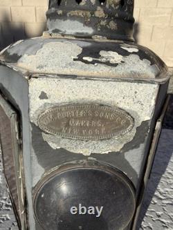 Antique Wm Porter's Sons Co Railroad Marker Lantern Bullseye Red Amber Lens NYC