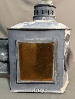 Antique Wm Porter's Sons Co Railroad Marker Lantern Bullseye Red Amber Lens NYC