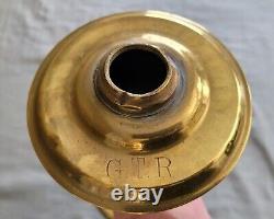 Antique brass GTR kerosene Grand Trunk Railway footed OIL LAMP FREE SHIPPING