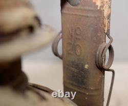 Antique railroad inspectors lamp embury No 20 kerosene oil light 1886 patent