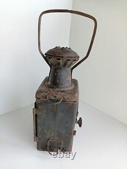 Antique rare, signal, railway kerosene lantern, USSR, Collectible. Vintage