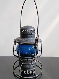 Armspear New York 1925 Adlake CNX Kero Cobalt Blue Railroad Lantern 14 3/4