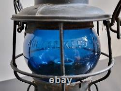 Armspear New York 1925 Adlake CNX Kero Cobalt Blue Railroad Lantern 14 3/4