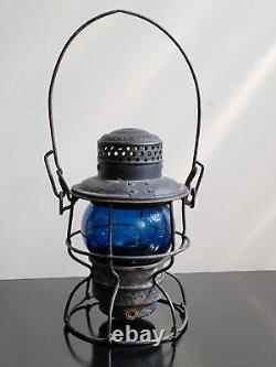 Armspear New York 1925 Adlake CNX Kero Cobalt Blue Railroad Lantern 14 3/4