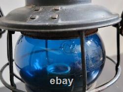 Armspear New York 1925 Adlake CNX Kero Cobalt Blue Railroad Lantern 14 3/4