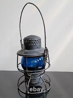 Armspear New York 1925 Adlake CNX Kero Cobalt Blue Railroad Lantern 14 3/4