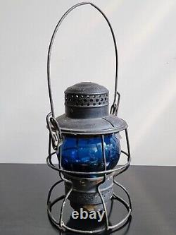 Armspear New York 1925 Adlake CNX Kero Cobalt Blue Railroad Lantern 14 3/4