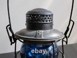 Armspear New York 1925 Adlake CNX Kero Cobalt Blue Railroad Lantern 14 3/4