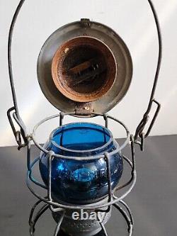 Armspear New York 1925 Adlake CNX Kero Cobalt Blue Railroad Lantern 14 3/4