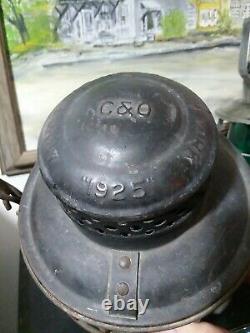 Armsphere 1925 C & O Railroad Lantern Weighted Bottom cast lettering