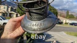 Atchison Topeka & Santa Fe Bell Bottom Railroad Lantern Matching Cast Globe