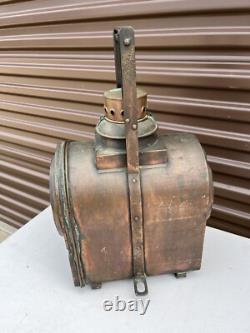 Atq Dutch Railroad Marker Lamp Train Signal Rr Light Brass Lantern Utrecht J. A