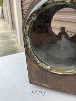 Atq Dutch Railroad Marker Lamp Train Signal Rr Light Brass Lantern Utrecht J. A