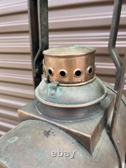 Atq Dutch Railroad Marker Lamp Train Signal Rr Light Brass Lantern Utrecht J. A