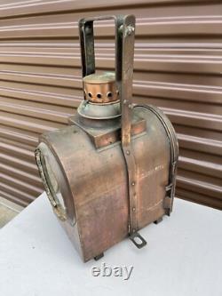 Atq Dutch Railroad Marker Lamp Train Signal Rr Light Brass Lantern Utrecht J. A