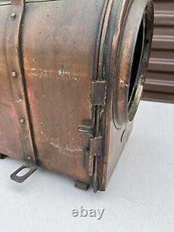 Atq Dutch Railroad Marker Lamp Train Signal Rr Light Brass Lantern Utrecht J. A