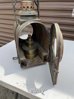 Atq Dutch Railroad Marker Lamp Train Signal Rr Light Brass Lantern Utrecht J. A