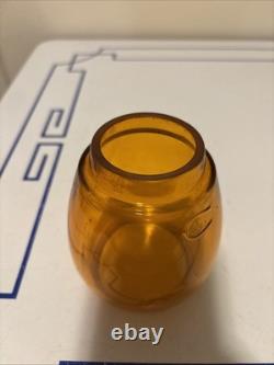 B&M Etched Amber Vesta Lantern Globe Boston & Maine Railroad RR Corning Glass