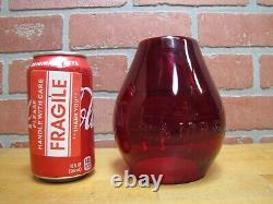 B&M RR BOSTON MAINE Railroad Lantern Light Lamp Deep Red Embossed Glass Globe