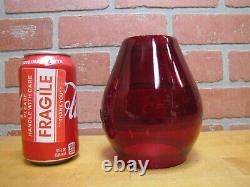 B&M RR BOSTON MAINE Railroad Lantern Light Lamp Deep Red Embossed Glass Globe