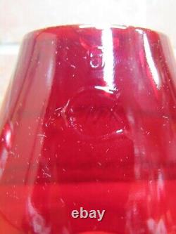 B&M RR BOSTON MAINE Railroad Lantern Light Lamp Deep Red Embossed Glass Globe