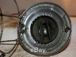 B&O RR brass top railroad lantern withred Vulcan globe