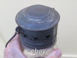 B&W RR Tin Lantern with Wheel Cut Fixed Globe, Boston & Worcester Railroad 1860's