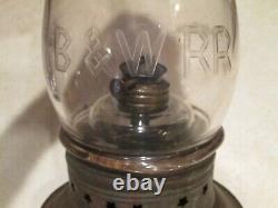 B&W RR Tin Lantern with Wheel Cut Fixed Globe, Boston & Worcester Railroad 1860's