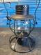 BLACK HANDLAN MISSOURI KANSAS & TEXAS RAILROAD LANTERN WithETCHED (MK&T Ry)GLOBE
