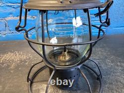 BLACK HANDLAN MISSOURI KANSAS & TEXAS RAILROAD LANTERN WithETCHED (MK&T Ry)GLOBE