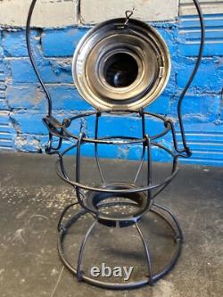 BLACK HANDLAN MISSOURI KANSAS & TEXAS RAILROAD LANTERN WithETCHED (MK&T Ry)GLOBE