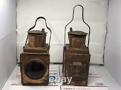 BRITISH RAILWAY LANTERN kerosene lantern brass PAIR