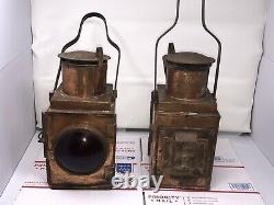 BRITISH RAILWAY LANTERN kerosene lantern brass PAIR