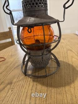 Baltimore & Ohio B&O Railroad Dressel Lantern RARE ADLAKE Orange Globe Lens