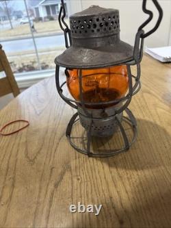 Baltimore & Ohio B&O Railroad Dressel Lantern RARE ADLAKE Orange Globe Lens
