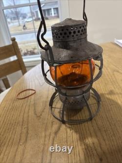 Baltimore & Ohio B&O Railroad Dressel Lantern RARE ADLAKE Orange Globe Lens