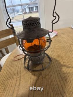 Baltimore & Ohio B&O Railroad Dressel Lantern RARE ADLAKE Orange Globe Lens