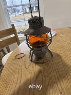 Baltimore & Ohio B&O Railroad Dressel Lantern RARE ADLAKE Orange Globe Lens