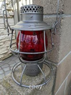 Baltimore & Ohio Tall Globe Railroad Lantern Red Cast Capitol Dome Logo Loco Mks