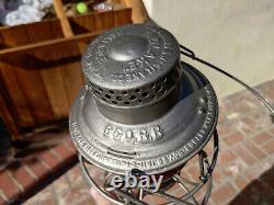 Baltimore & Ohio Tall Globe Railroad Lantern Red Cast Capitol Dome Logo Loco Mks