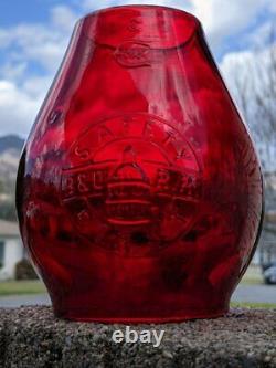 Baltimore & Ohio Tall Globe Railroad Lantern Red Cast Capitol Dome Logo Loco Mks