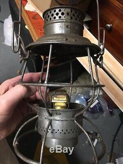 Baltimore and Ohio Railroad B&O Loco Lantern with Red Cast Safety First Logo Globe
