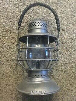 Bell Bottom CCC&StL Ry Tall Globe Railroad Lantern With Clear Embossed Globe