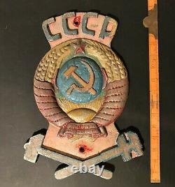 Big Size 1949 Soviet Railway Locomotive Train Wagon Plate Vintage Sign Cccp Rare