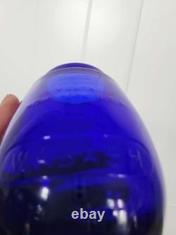 Blue Corning Wabash RR Embossed Dietz Vesta Globe for Railroad Lantern