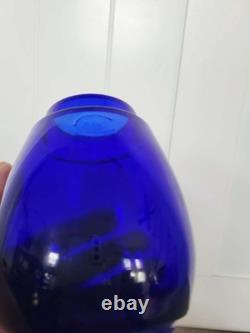 Blue Corning Wabash RR Embossed Dietz Vesta Globe for Railroad Lantern
